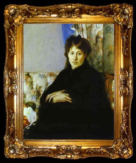 framed  Berthe Morisot Portrait of a Woman, ta009-2